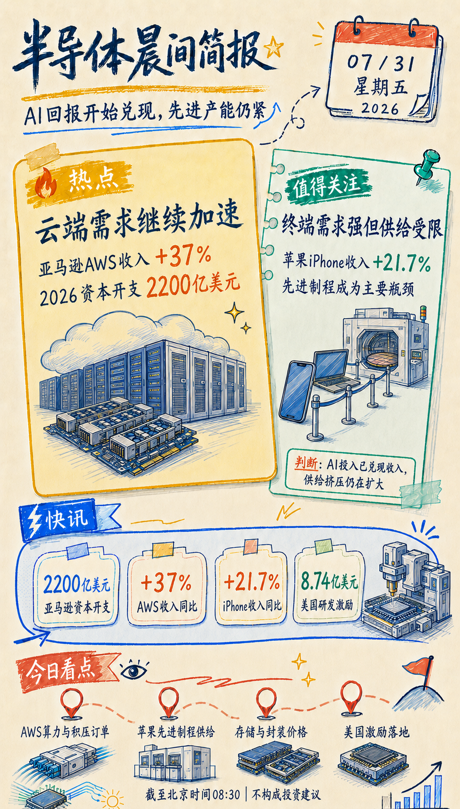 2026年7月31日半导体晨报手绘摘要图